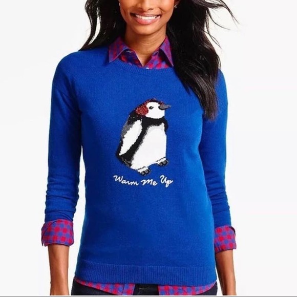 talbots penguin sweater